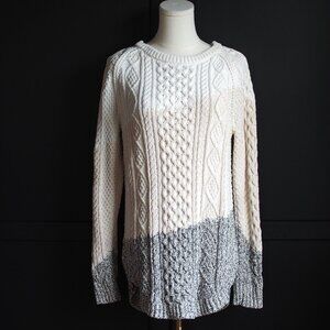 L.L. Bean Signature | Cotton Like NEW Fisherman's Tunic Sweater Cable Knit